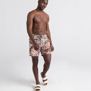 SAXX Sz 34 Betawave 2N1 Boardie 17” Board Shorts Ballpark Pouch Butterfly Palm